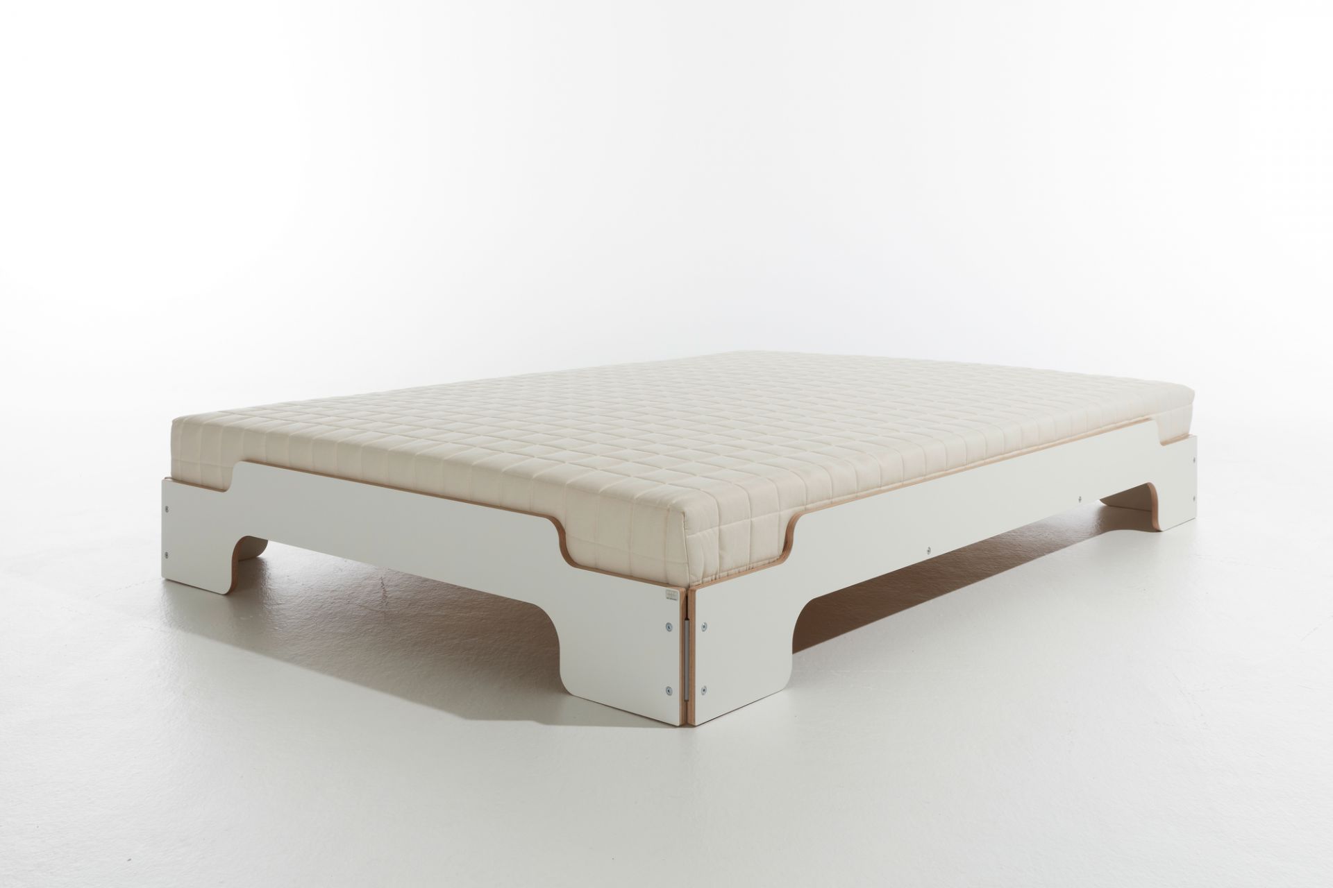 Stacking Bed CPL White Comfort height Müller Möbelwerkstätten
